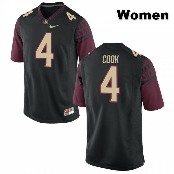 Women's NCAA Nike Florida State Seminoles #4 Dalvin Cook College Black Stitched Authentic Football Jersey BSK6269ZJ